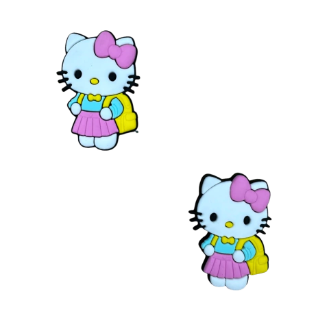 Aplique Hello Kitty Mochila Escolar Candy (3,5cm) Emborrachado - 2 Unidades 