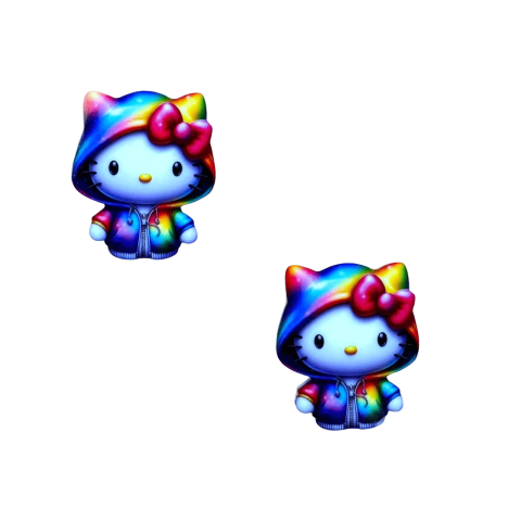 Aplique Hello Kitty Colors (4cm) Plano Acrílico - 2 Unidades