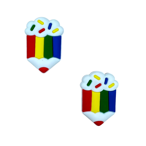 Aplique Lápis Escolar Granulado (3,5cm) Emborrachado - 2 Unidades