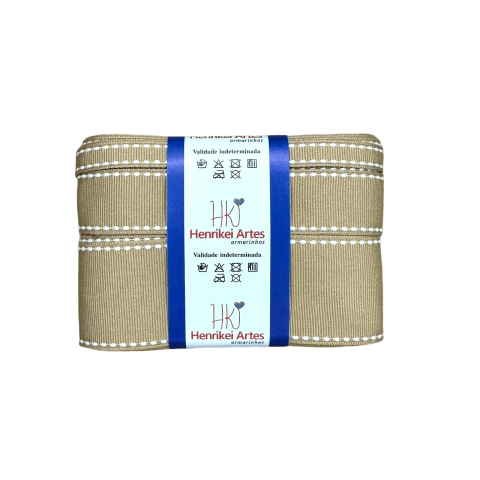 Kit de Fita (Pespontada) Yama Cor 837 Café Com Leite - 3 Metros de Cada Largura 