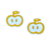 Aplique Maçã Rabisco (4cm) Cor Amarelo Acrílico - 2 Unidades