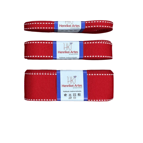 Fita de Gorgorão (Pespontada) Yama Cor 250 Vermelho II Henrikei Artes