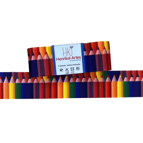 Fita Estampa Escolar para laços Henrikei Artes