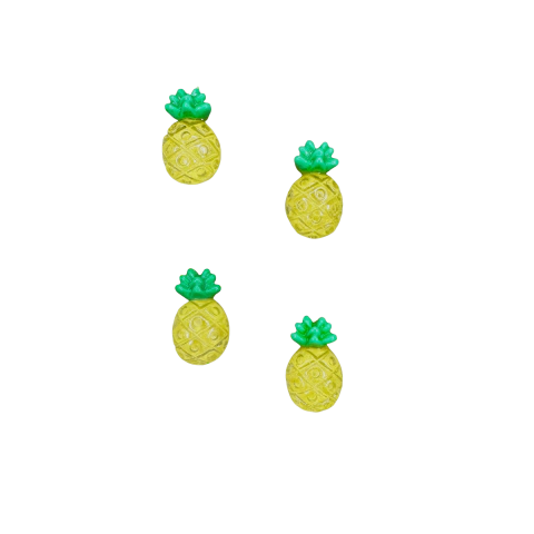 Aplique Mini Abacaxi (1cm) Resina - 4 Unidades 