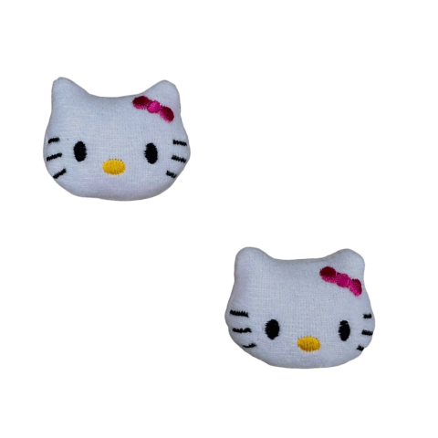 Aplique Pelúcia Hello Kitty (5cm) Cor Rosa Clarinho - 2 Unidades