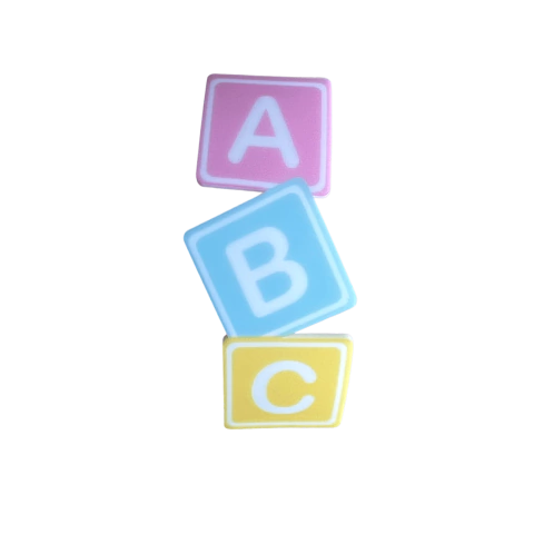 Aplique Cubo ABC Candy Curvado Acrílico (10cm) - 1 Unidade