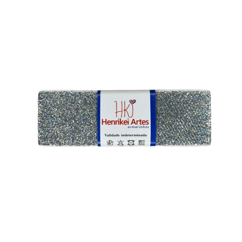 Fita Glitter Lurex Esponjada (38mm) Cor Prata Furtacor Loja Henrikei Artes
