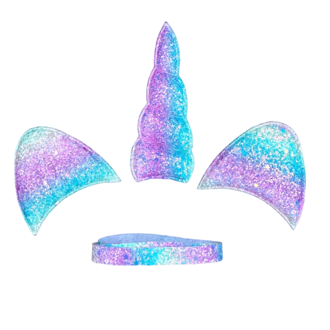 Aplique Kit Unicórnio Glitter Flocado + Tira Para Tiara Cor Multicor Candy - 1 Unidade - comprar online