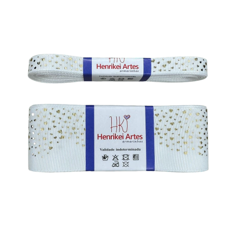 Fita Yama Foil Coração Versão 2 Cor 029 Branca Loja Henrikei Artes