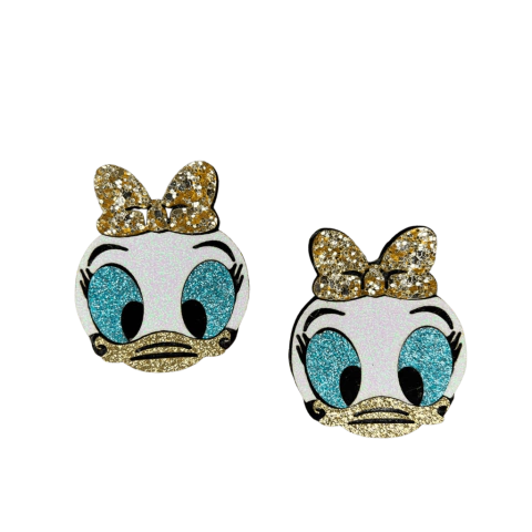 Aplique Margarida Laço Dourado (5,5cm) Lonita Glitter - 2 Unidades