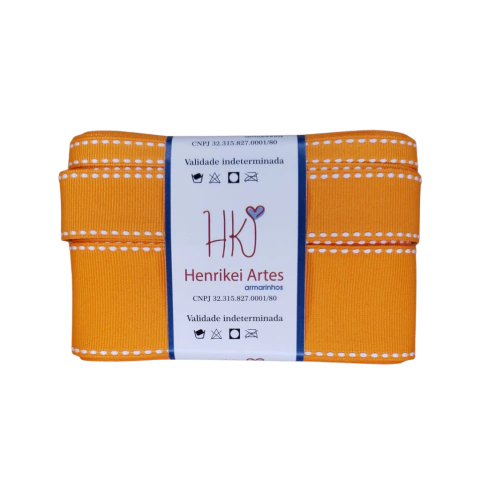 Kit de Fita Yama (Pespontada) Cor 668 Tangerina - 3 metros de cada