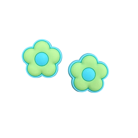 Aplique Flor Bordinha (3 cm) Cor Verde e Amarelo Henrikei Artes 