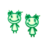Aplique Menina Rabisco Infantil (4 cm) Cor Verde - 2 Unidades
