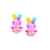 Aplique Coelhinha Flor Rosa Neon Loja Henrikei Artes