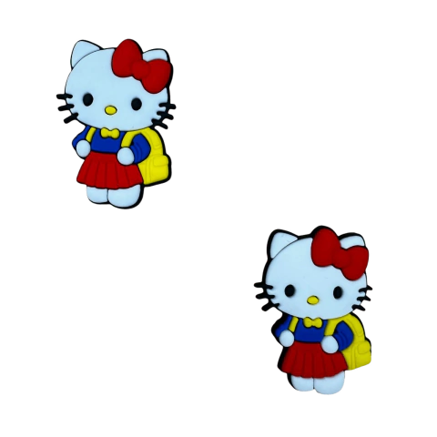 Aplique Hello Kitty Mochila Escolar Colorido (3,5cm) Emborrachado 