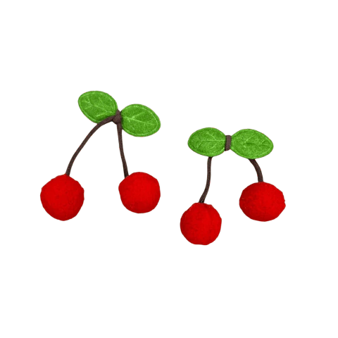 Aplique Cereja Pompom (15mm) Cor Vermelha Loja Henrikei Artes