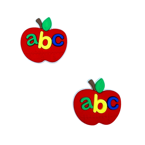 Aplique Maçã ABC (3,5cm) Emborrachado - 2 Unidades 