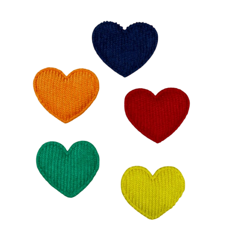 Kit Aplique Coração Cotelê (3,5cm) Escolar Misto 
