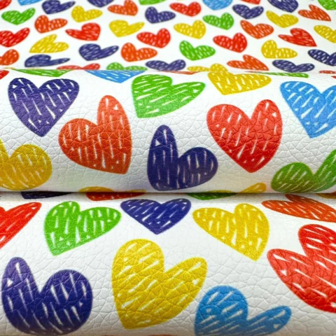 Lonita PVC Escolar Coração Rabisco Colorido (24x39cm) 