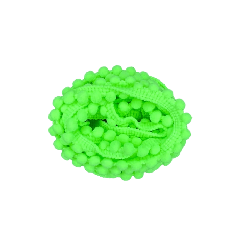 Fita Mini Pompom Cor Verde Neon | Henrikei Artes