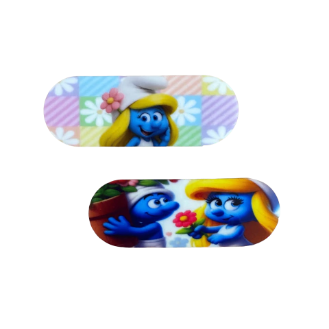 Aplique Para Bico de Pato (5,5 cm) Smurfs Plano Acrílico - 2 Unidades 