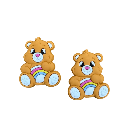 Aplique Ursinho Carinhoso (4 cm) Cor Laranja Henrikei Artes