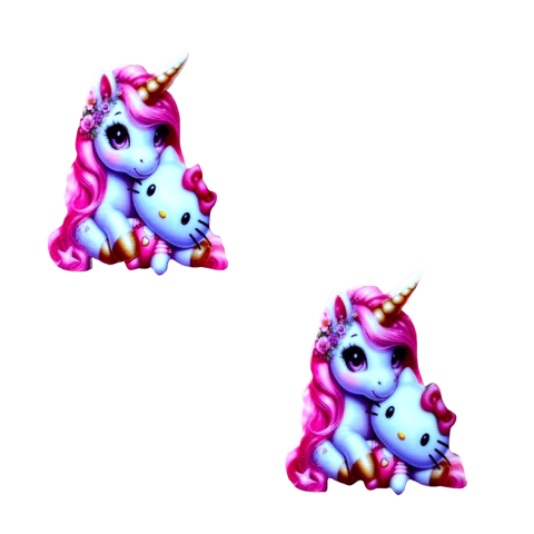 Aplique Unicórnio Hello Kitty (4cm) Plano Acrílico - 2 Unidades 