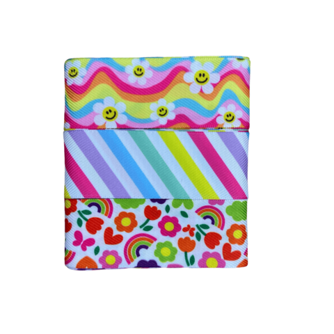 Kit Fita Sinimbu Jeans Estampado Colorido Flores Smile (38mm) 6 Metros - 2 Metros de Cada - comprar online
