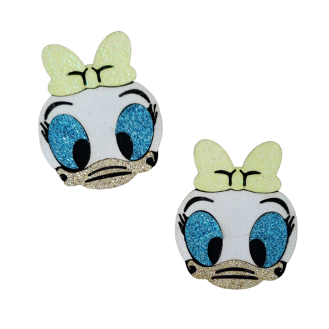 Aplique Margarida Laço Amarelo (5,5cm) Lonita Glitter - 2 Unidades