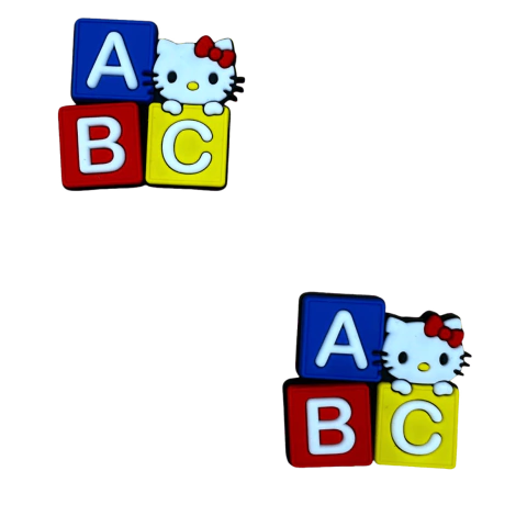 Aplique Hello Kitty Cubo Abc Colorido (3,5cm) Emborrachado 