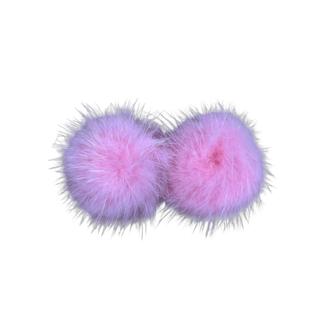 Pompom Achatado de Pelúcia Cor Rosa (2,5cm) Henrikei Artes