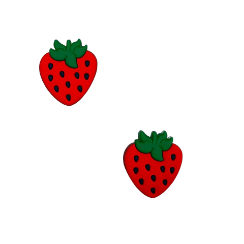 Aplique Morango (3,5cm) Emborrachado - 2 Unidades