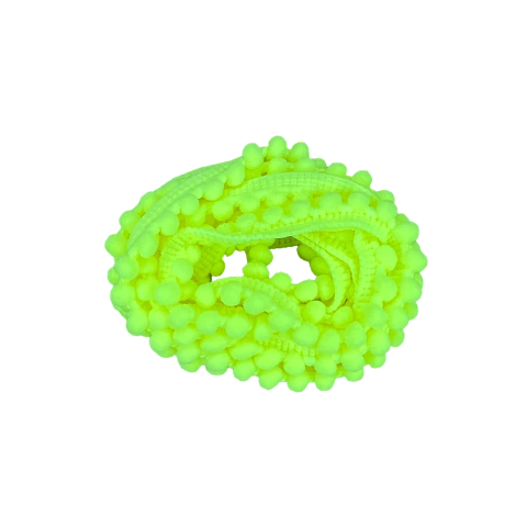 Fita Mini Pompom Cor Amarelo Neon Henrikei Artes