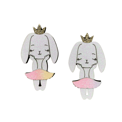 Aplique Coelhina Bailarina Meiga (8cm) Lonita Glitter - 2 Unidades