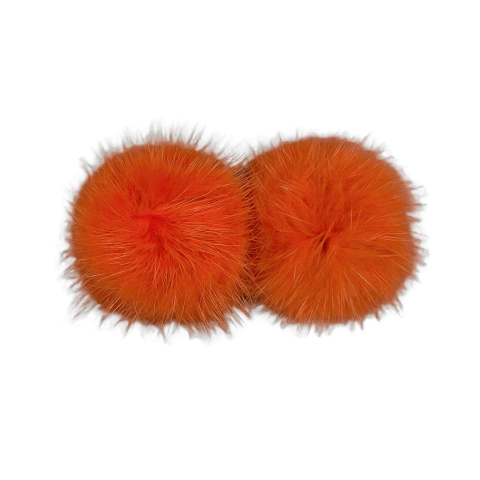 Pompom Achatado de Pelúcia Cor Laranja Henrikei Artes
