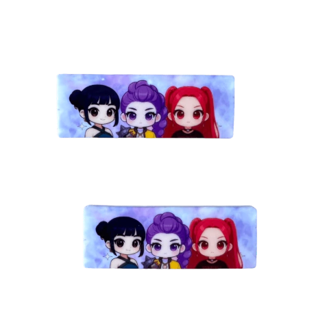 Aplique Para Bico de Pato Meninas K-pop Plano Acrílico (Huntrix) 