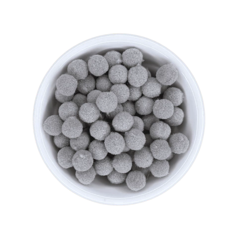 Pompom (10mm) Cód 032 Cor Cinza - 100 Unidades