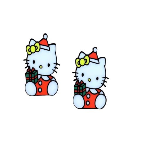 Aplique Hello Kitty Natal (4 cm) Acrílico - 2 Unidades