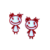 Aplique Menina Rabisco Infantil (4 cm) Cor Vermelho Loja Henrikei Artes