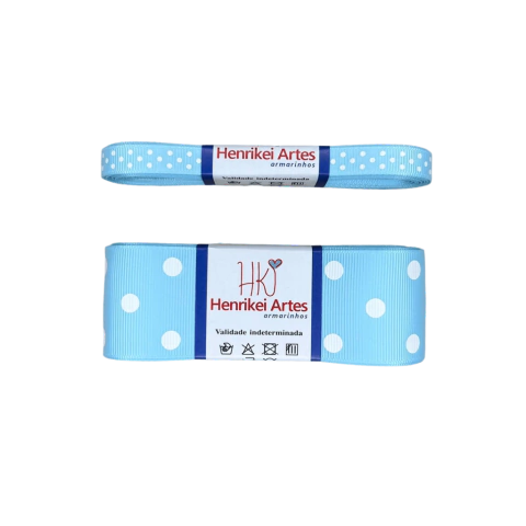 Fita de Gorgorão Poá Yama Cor 305 Azul Bebê Loja Henrikei Artes