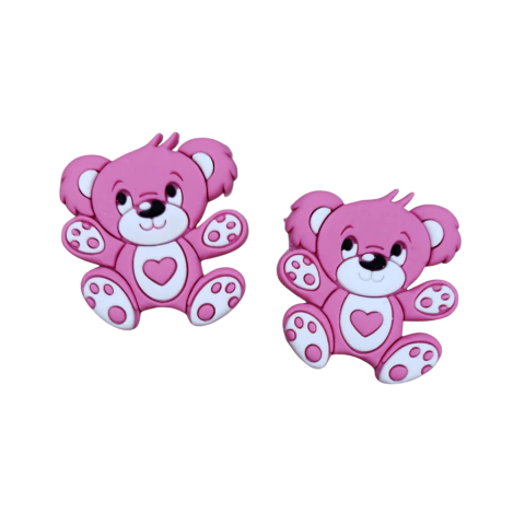 Aplique Ursinha Coração Pink (Tam M) 4,0 x 4,5 cm - 2 Unidades