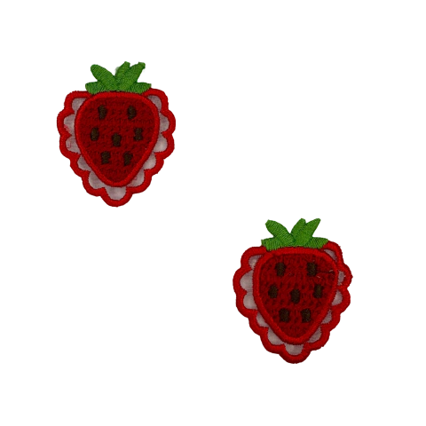 Aplique Morango (4,5cm) Estilo Bordado