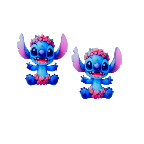 Aplique Stitch Havaiano (4 cm) Acrílico - 2 Unidades