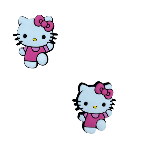 Aplique Hello Kitty (4cm) Vestido e Laço Rosa Emborrachado - 2 Unidades 