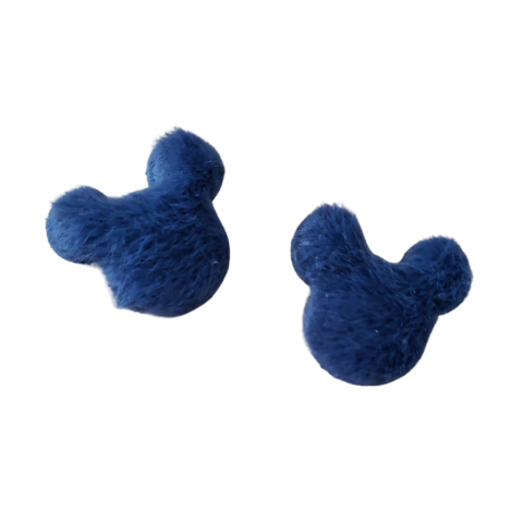 Aplique Mickey de Pelúcia (3 cm) Cor Azul Marinho Loja Henrikei Artes