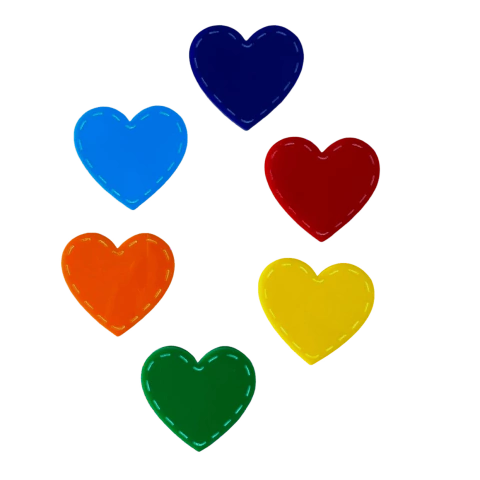 Aplique Coração Pesponto (4cm) Acrílico - 2 Unidades