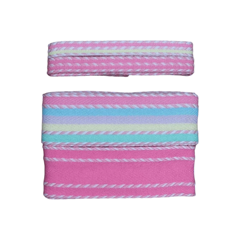 Kit Fita Sinimbu Pesponto Corda Candy e Rosa (4 Metros) - 2 Metros de Cada Largura