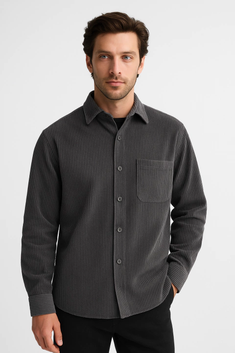CAMISACO CORDEROY GRIS - comprar online