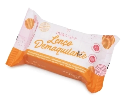 Lenço Demaquilante Vitamina C + Colágeno 4 em 1 - Mia Make
