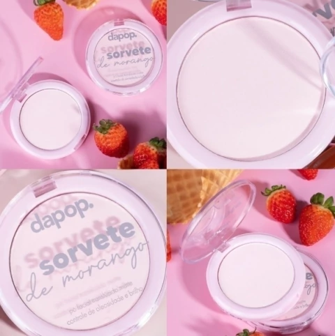Pó Translúcido Matificante Sorvete de Morango - Dapop